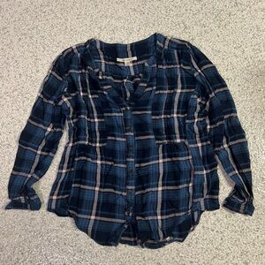 Miami Navy and Burgundy Plaid Shirt